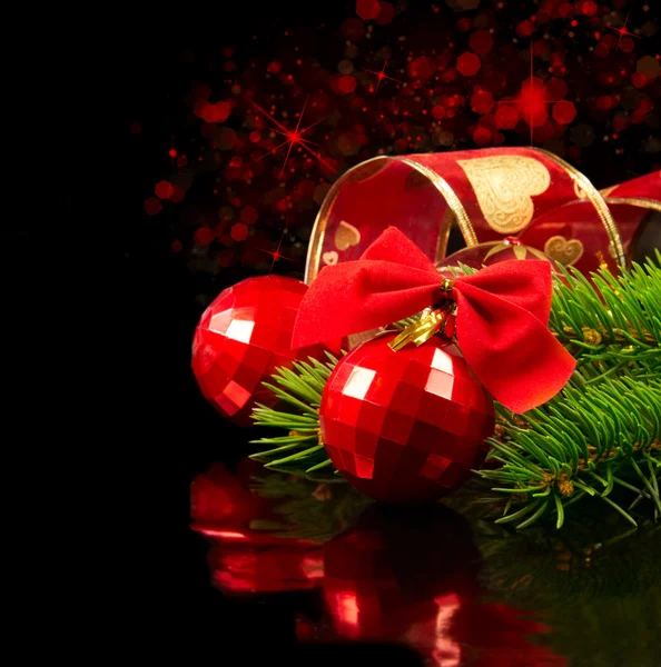Red Christmas baubles — Stock Photo, Image