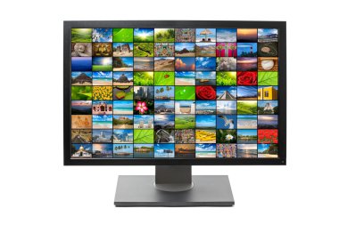 Modern LCD HDTV screen isolated clipart