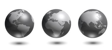 Silver globe clipart