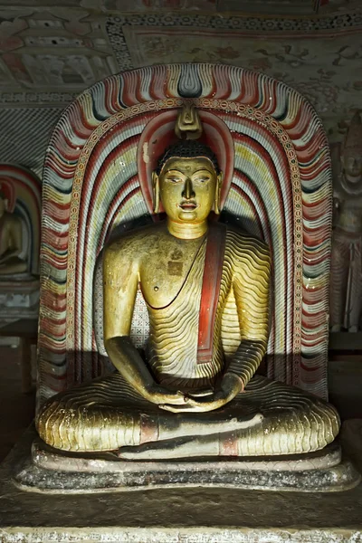 stock image Ancient Buddha image in Dambulla Rock Temple caves, Sri Lanka