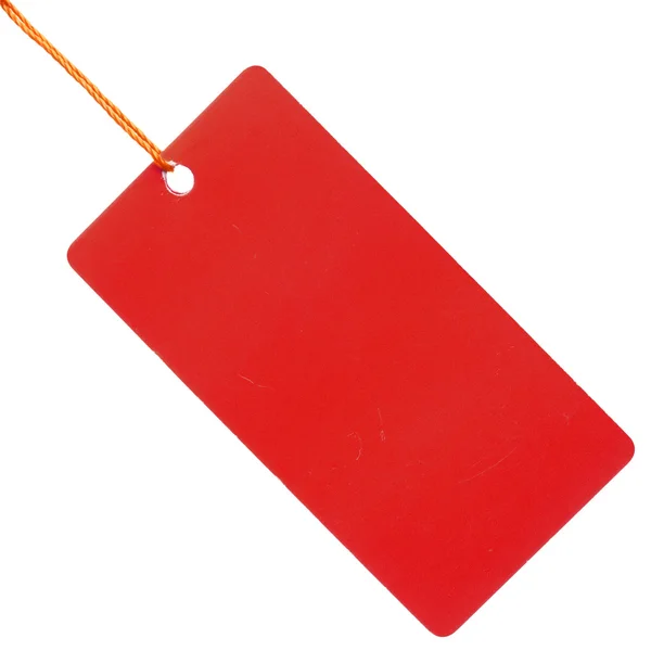 Tag carta rossa isolato — Foto Stock