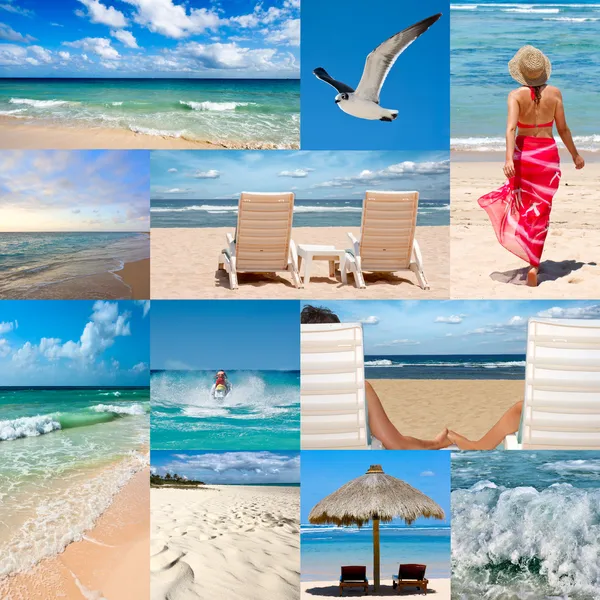 Collage sobre vacaciones en la playa —  Fotos de Stock