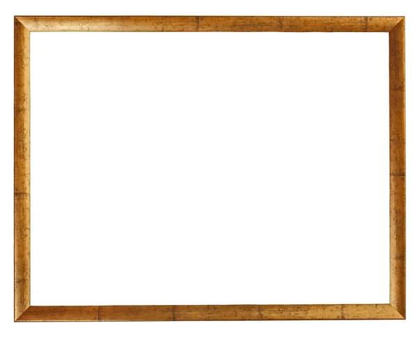 Gold plated wooden picture frame isolated — Stock Photo, Image
