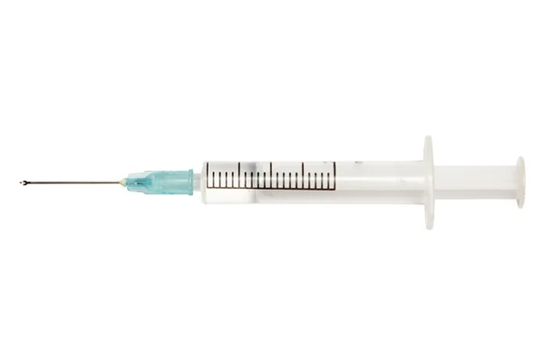 Injekční stříkačka izolovaná na bílém — Stock fotografie