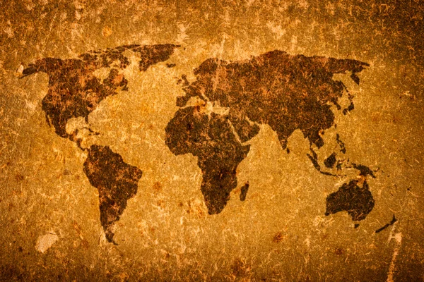 古いグランジ世界地図 — ストック写真