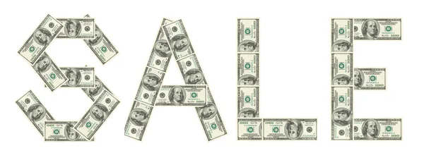 Palabra "Venta" hecha de dólares — Foto de Stock