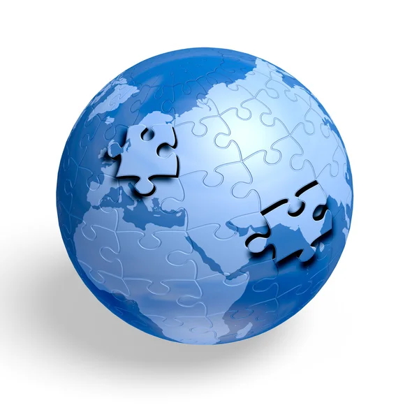 Terra puzzle globo — Foto Stock