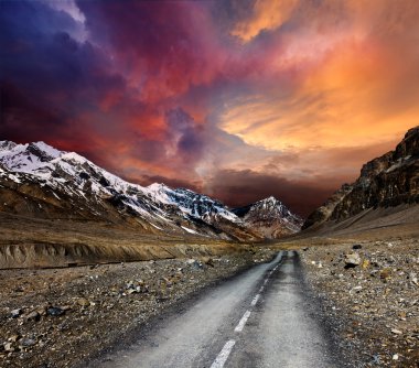 Road in mountains clipart