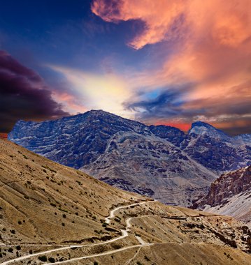 Road in Himalayas clipart