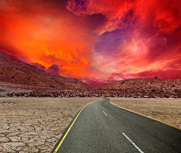Cesta v poušti — Stock fotografie