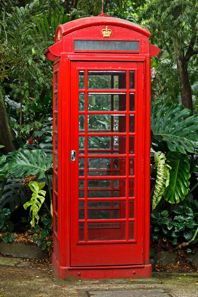 stock image Red English telephone booth