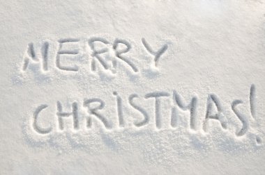 Merry christmas text on snow clipart