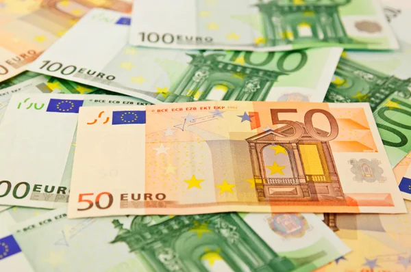 Antecedentes de los billetes en euros — Foto de Stock