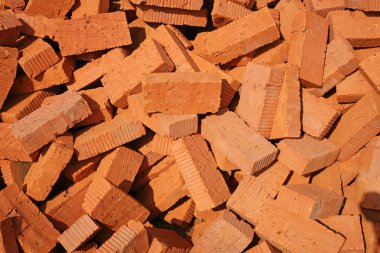 Pile of red bricks clipart