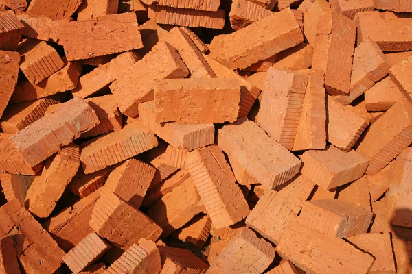 Pile of red bricks — Stock Photo, Image