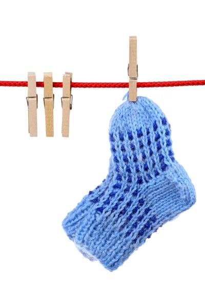 Socks on clothesline — Stock Photo, Image