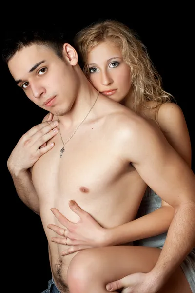 Atrakcyjny miłości para młoda. na białym tle — Zdjęcie stockowe