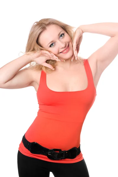 Young blond woman smiling — Stock Photo, Image