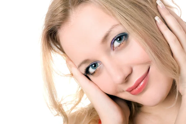 Cheerful young blond lady — Stock Photo, Image