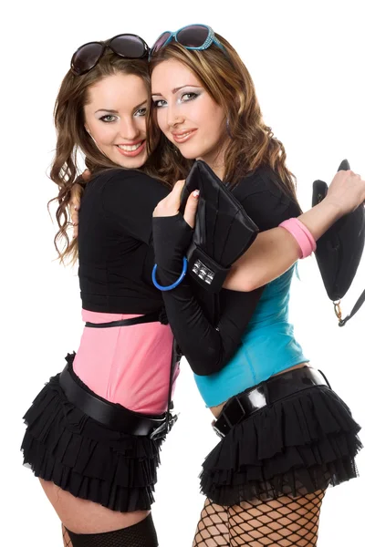 Portrait of two happy attractive young women — Stock Photo, Image