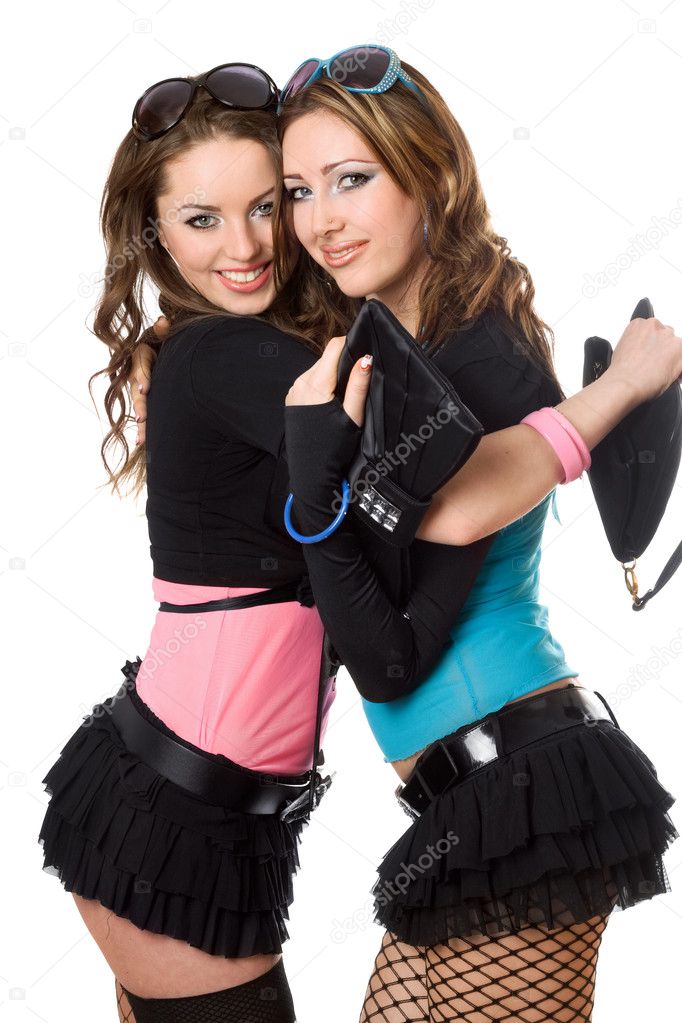 Portrait of two happy attractive young women