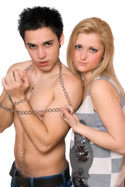 아름 다운 젊은 여자와 남자 — 스톡 사진