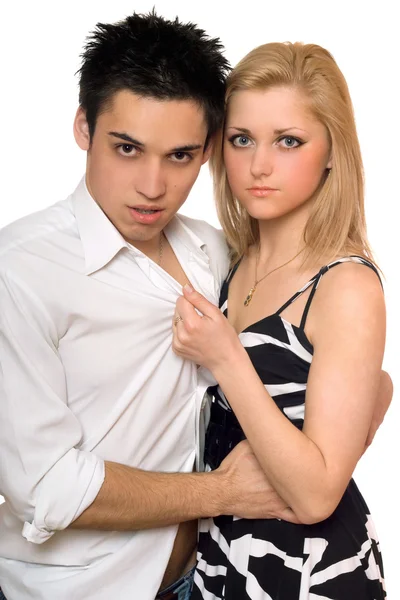 Porträt eines leidenschaftlichen jungen Paares. isoliert — Stockfoto