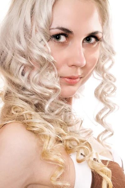Closeup portret van mooie jonge blonde — Stockfoto