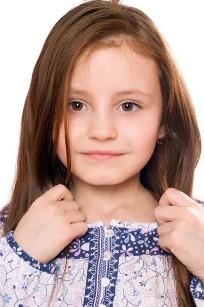 Porträt eines hübschen kleinen Mädchens. isoliert — Stockfoto