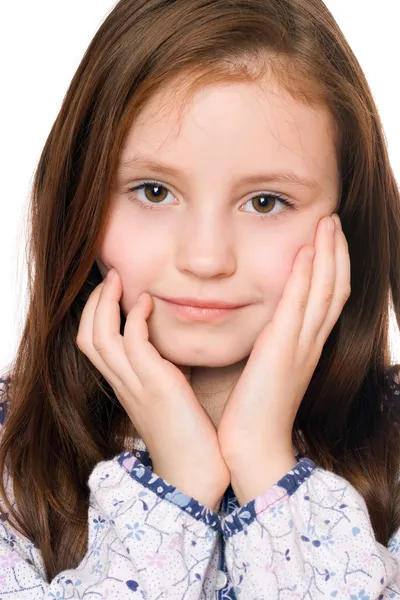 Portrait of beautiful little girl. Isolated — Stock Photo, Image