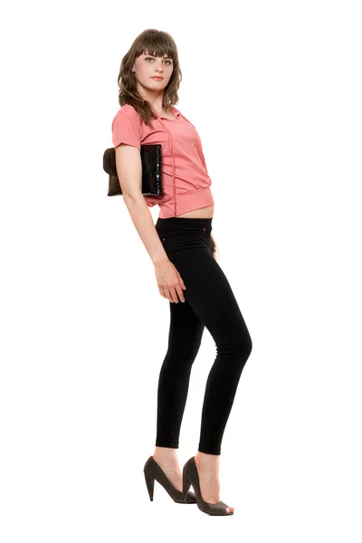 Młoda kobieta piękne czarne legginsy — Zdjęcie stockowe