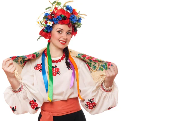 Žena v ukrajinské národní oblečení — Stock fotografie