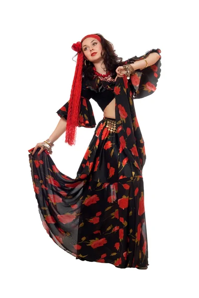Expressive gypsy woman. Isolated — Stock Photo, Image