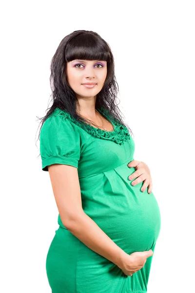 Porträtt av en ung kvinna som är gravid — Stockfoto