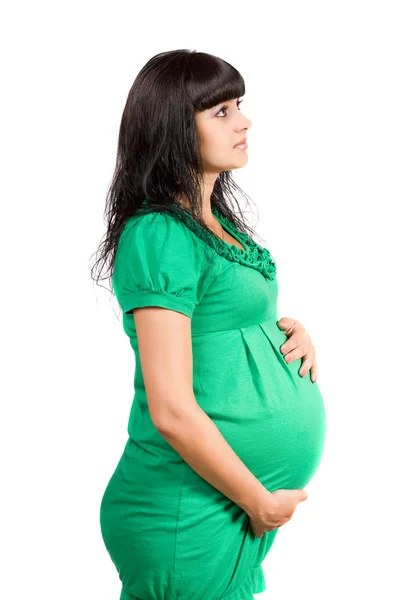 Портрет беременной красивой девушки — стоковое фото