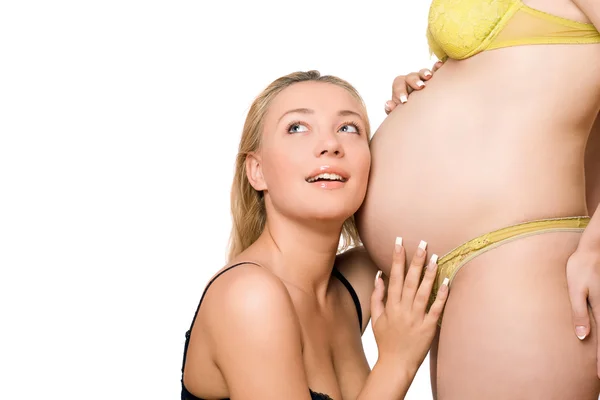 Pretty girl and belly — Stock Photo, Image