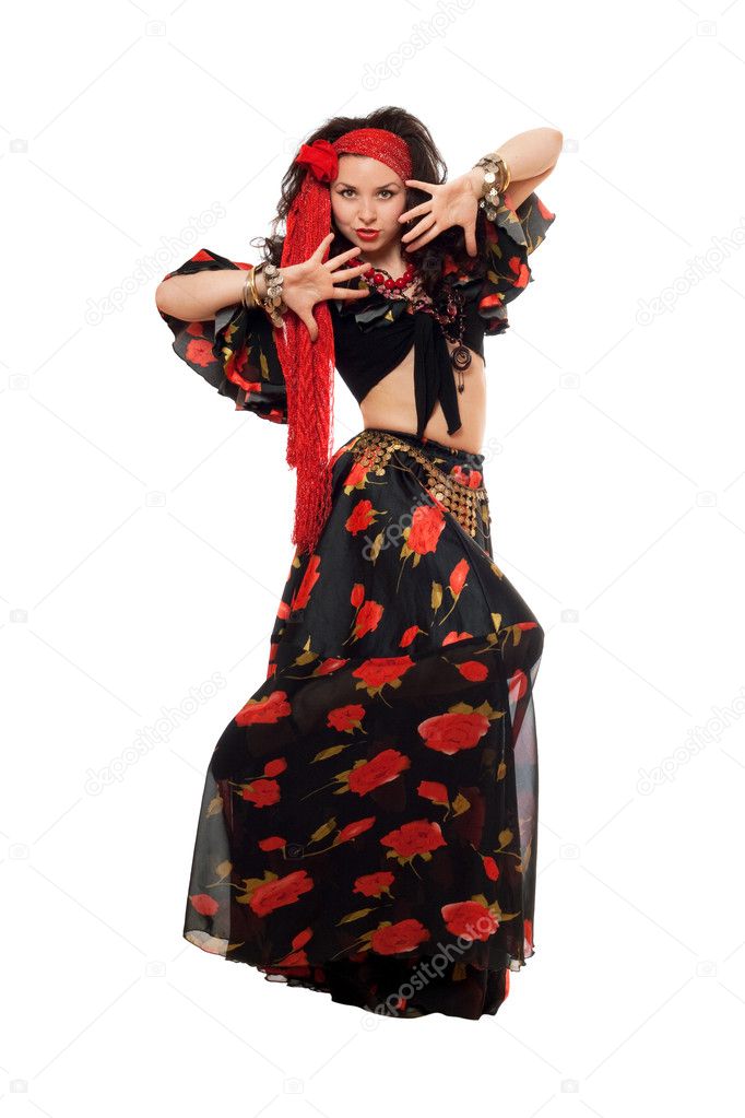 Expressive gypsy woman