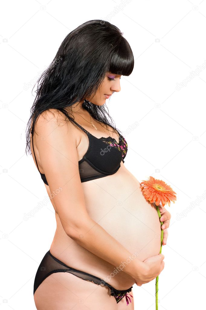 Portrait of a pregnant young woman
