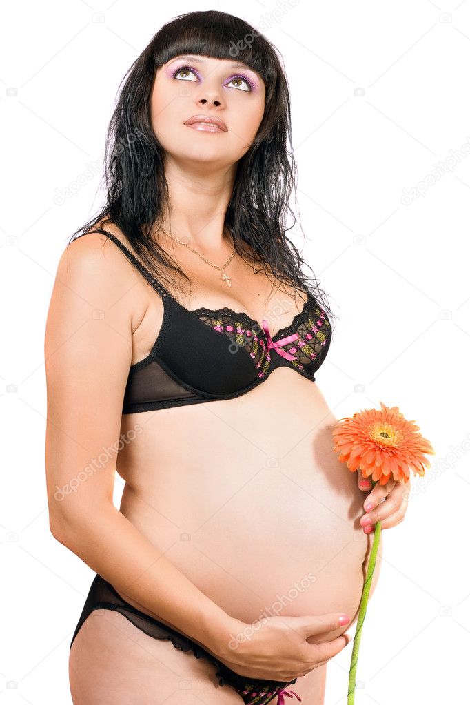 Portrait of a pretty pregnant young woman