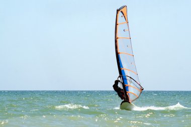 Windsurfer on the sea surface clipart