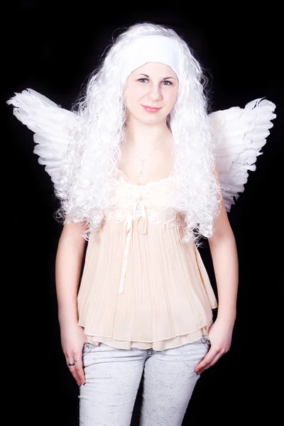 긴 머리를 가진 부드러운 천사 — 스톡 사진