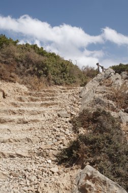 dağ yolu, taş adım yakın çekim