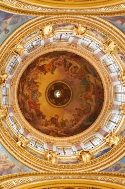 Saint Isaak Cathedral, interior of the main dome. clipart