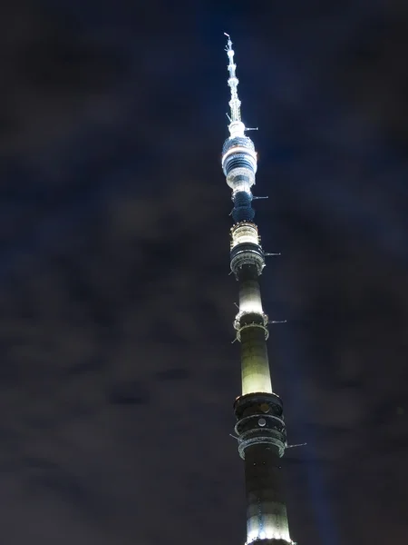 stock image Ostankino Tower in the night sky