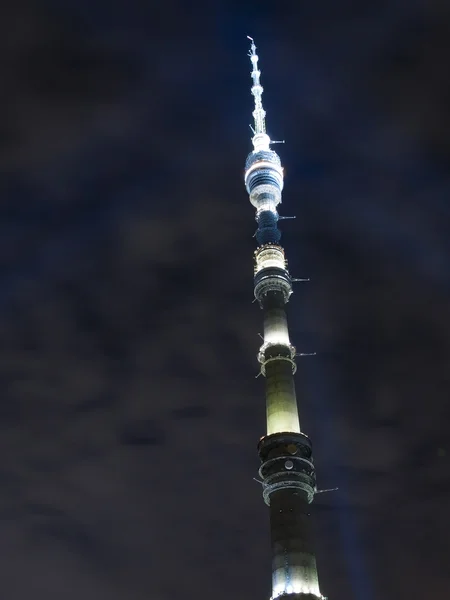 Stock image Ostankino Tower in the night sky