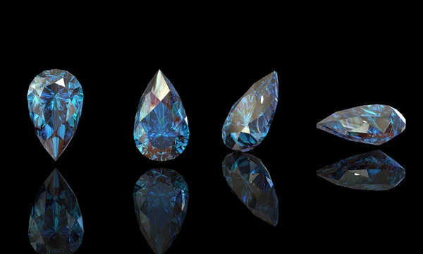 Груші. Колекції ювелірні дорогоцінні камені. Швейцарський блакитний топаз — стокове фото