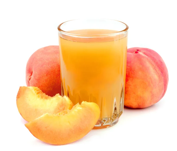 Персик с соком — стоковое фото