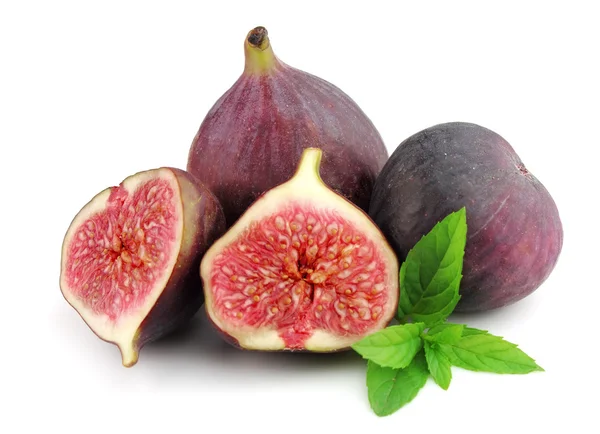 Sweet figs with fresh mint — Stock Photo, Image