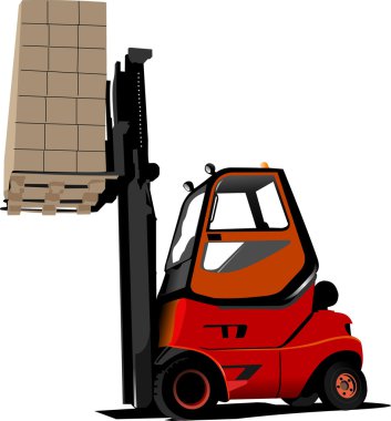 kamyon kaldırma. Forklift. vektör çizim