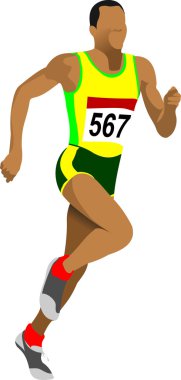 Long-distance runner. Short-distance runner. Vector illustration clipart